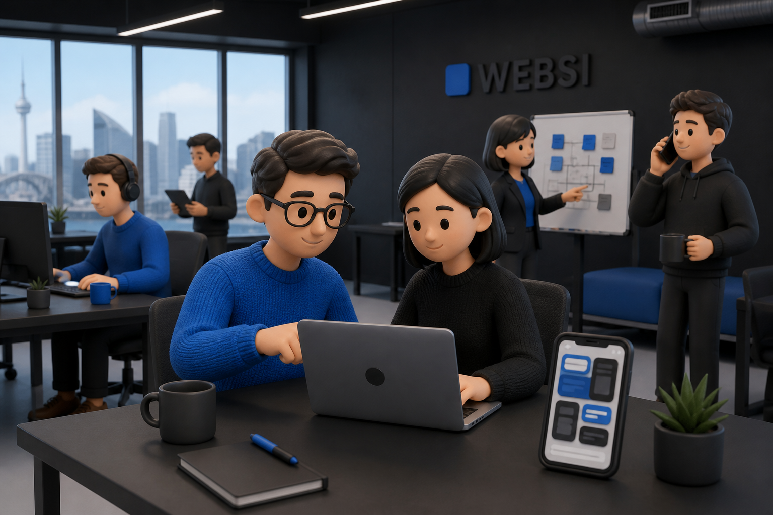 Clay-style team building a custom business application